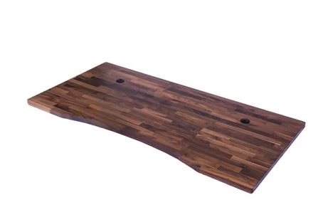 Atas Meja Pejabat Walnut Hitam Pepejal