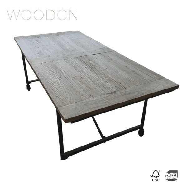 Solid Recycle Old Elm Wood Office Desk Top Suppliers
