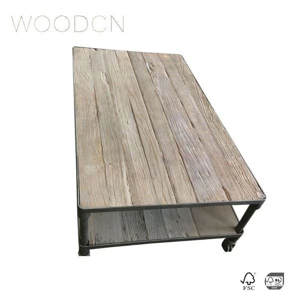 Solid Recycle Old Elm Wood Office Desk Top For Sale